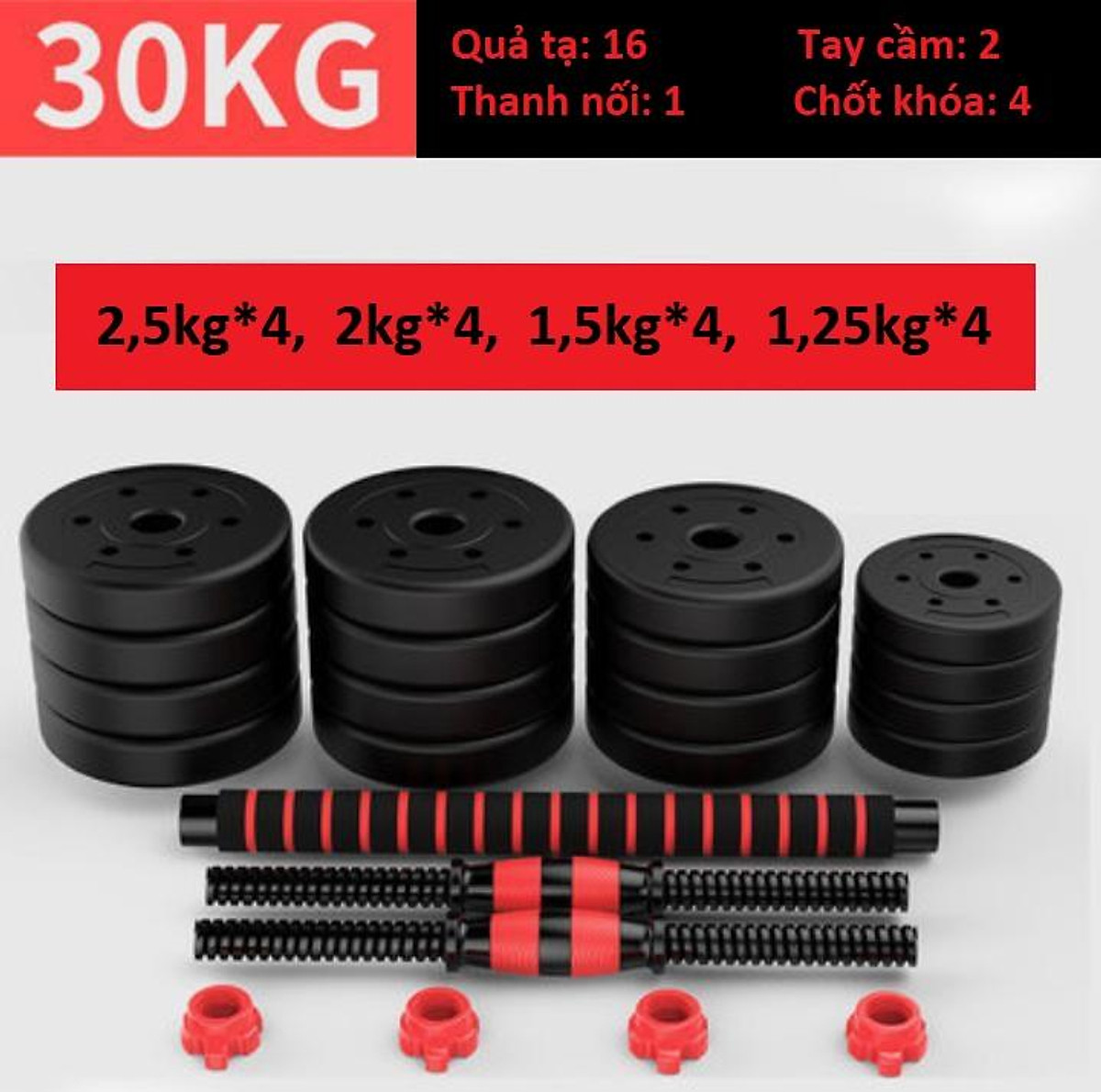 BỘ 30KG TẠ TAY 2in1 ,CAO CẤP ĐA NĂNG TIỆN DỤNG HÀNG ĐẸP GIÁ CHẤT