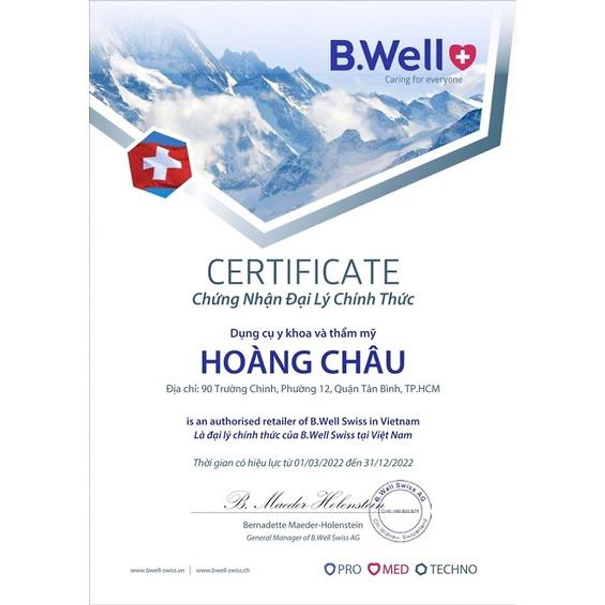 Máy tăm nước cầm tay cao cấp B.Well Swiss WI 912 - nhập từ Thụy Sỹ - BWell 912