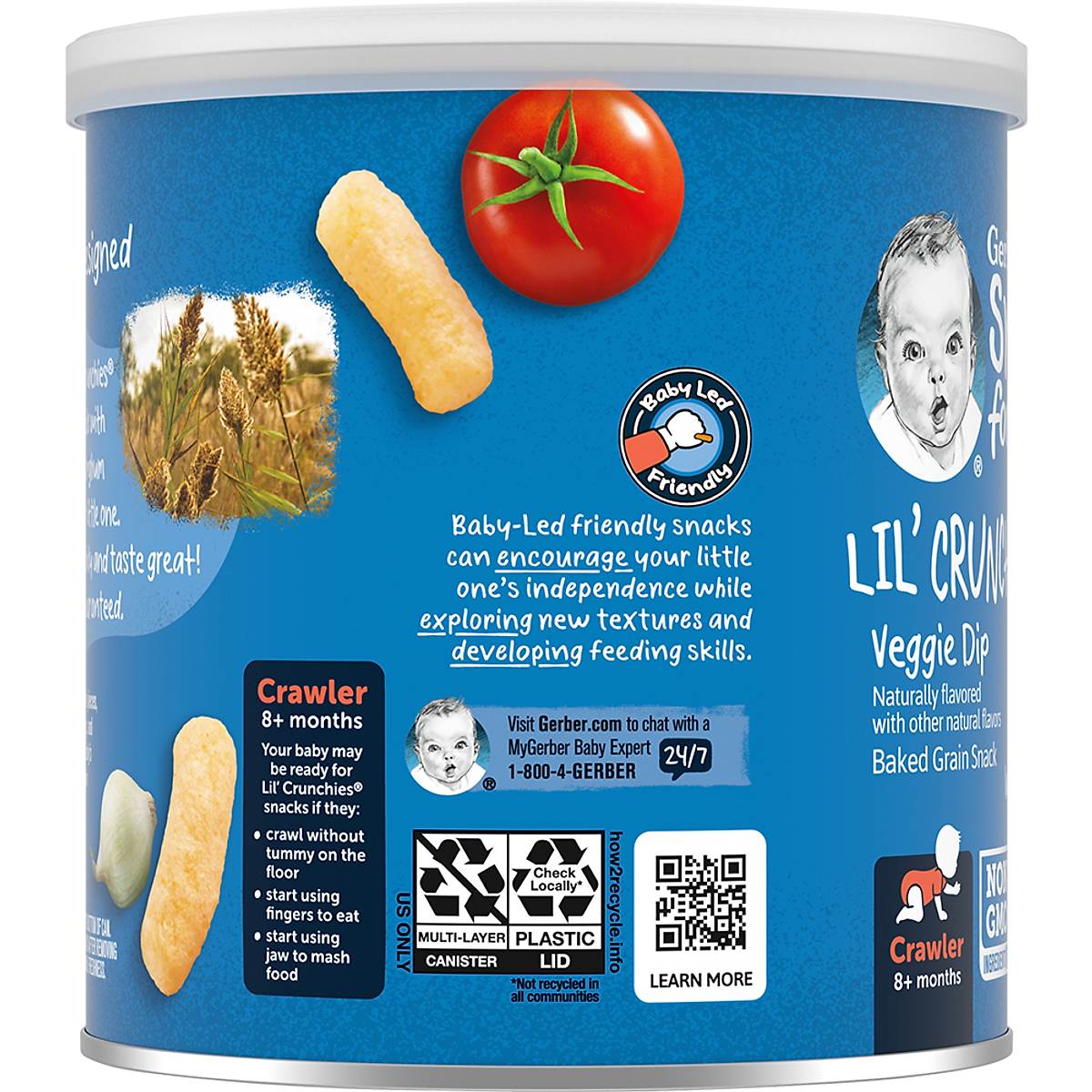 Thực Phẩm Bổ Sung Bánh Ăn Dặm Gerber Lil's Crunchies vị Rau Củ 42g dành cho trẻ trên 8 tháng tuổi