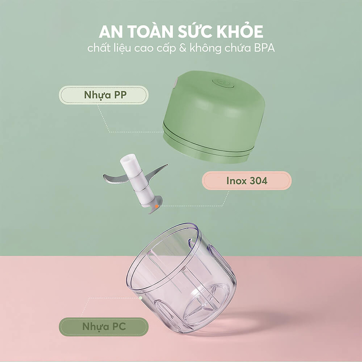 Máy xay tỏi ớt cầm tay Elmich PBE-8659 - Hàng chính hãng