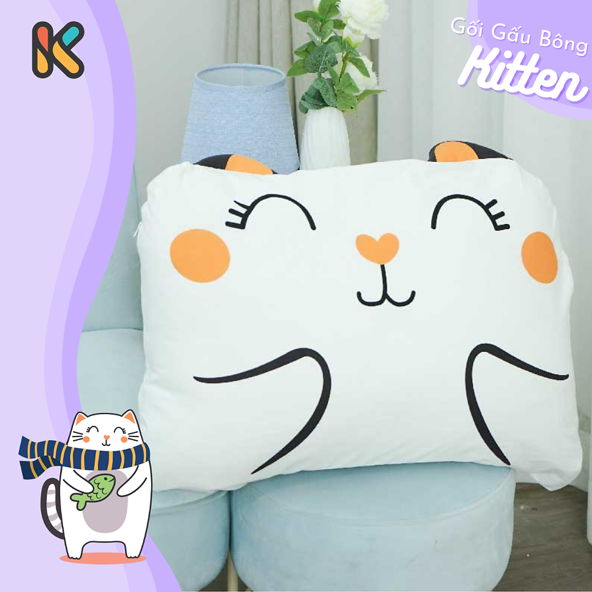 Gối Em Bé Kitten K-Bedding