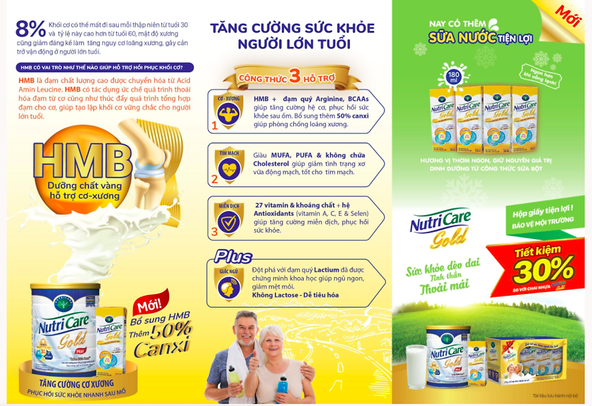 Sữa bột Nutricare Gold Mới phục hồi bồi bổ cơ thể (400g, 900g)