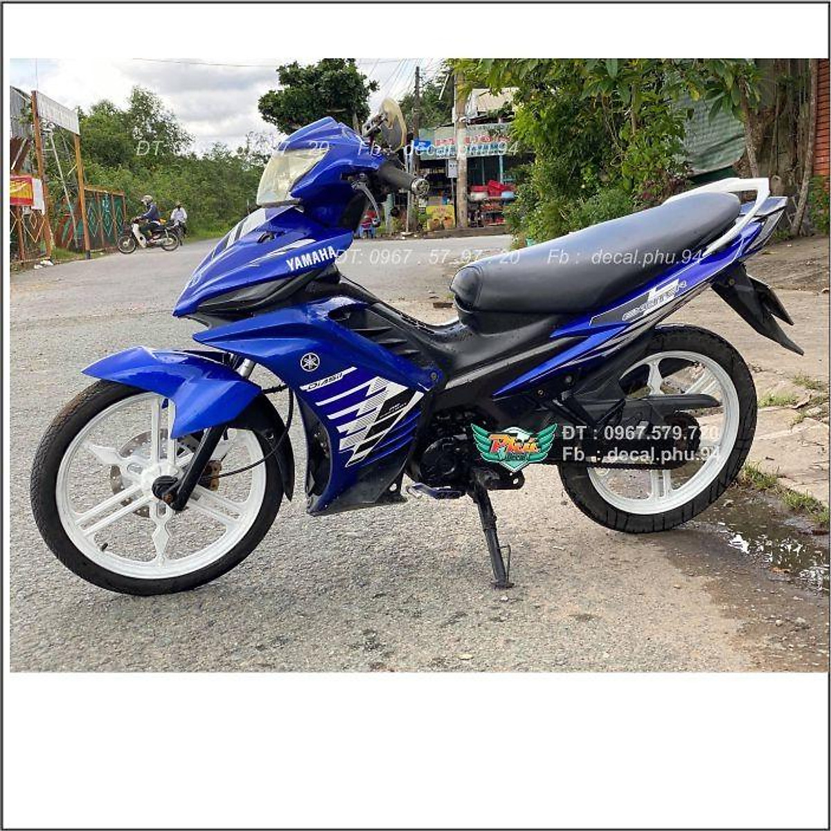 Top 89+ exciter 135 xanh trắng hay nhất 22 Tem Trùm Xe Exciter 135 Ducati Xanh Trắng E0184 Lazadavn