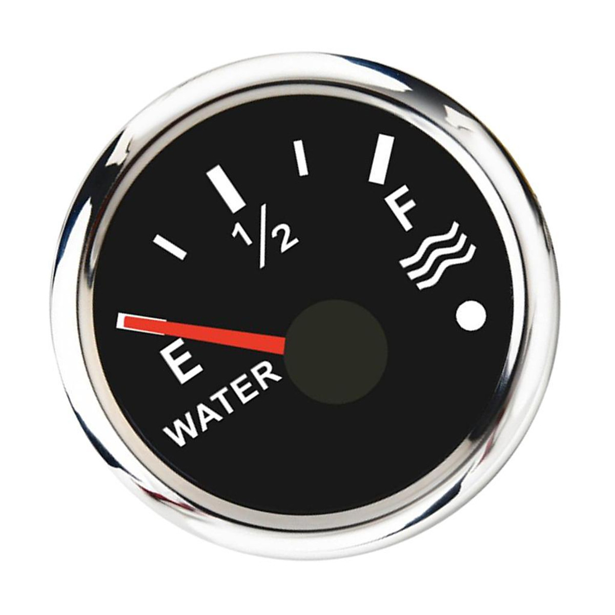 Water Level Gauge Boat Water Tank Level Gauge 12/24V 52mm Black/Chromed