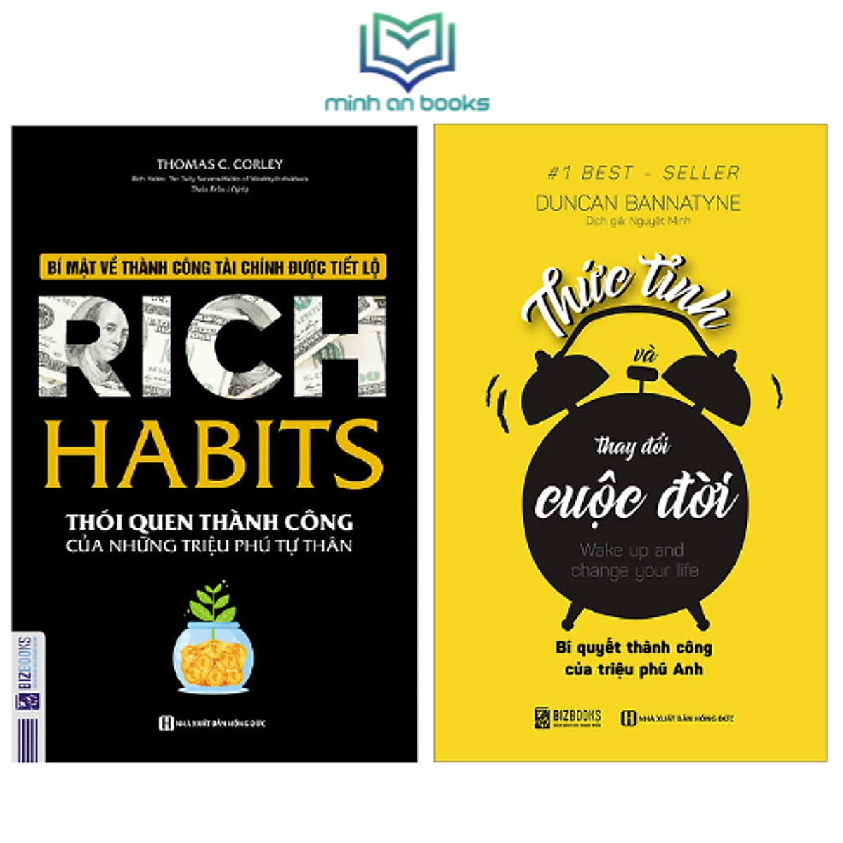 Combo Bộ 2 Cuốn: Rich Habits - Thói Quen Thành Công Của Những Triệu Phú Tự Thân +Thức Tỉnh Và Thay Đổi Cuộc Đời: Bí Quyết Thành Công Của Triệu Phú Anh - MinhAnBooks
