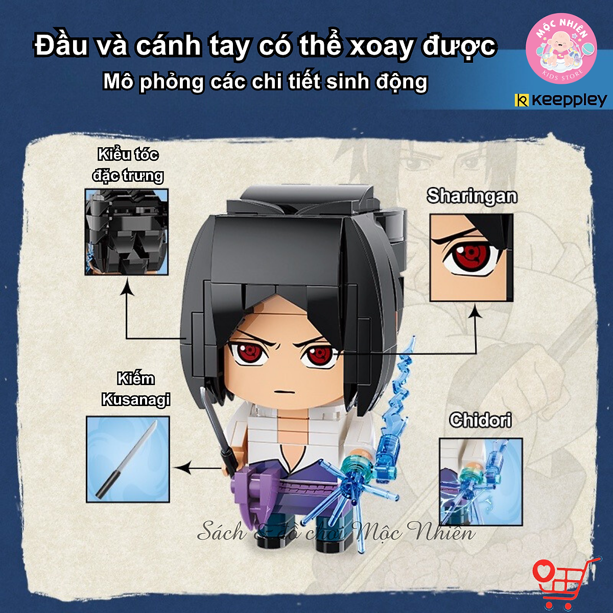 Đồ chơi lắp ráp xếp hình Keeppley - Nhân vật Naruto Sasuke Sakura Kakashi - Dành cho bé trai từ 6 tuổi