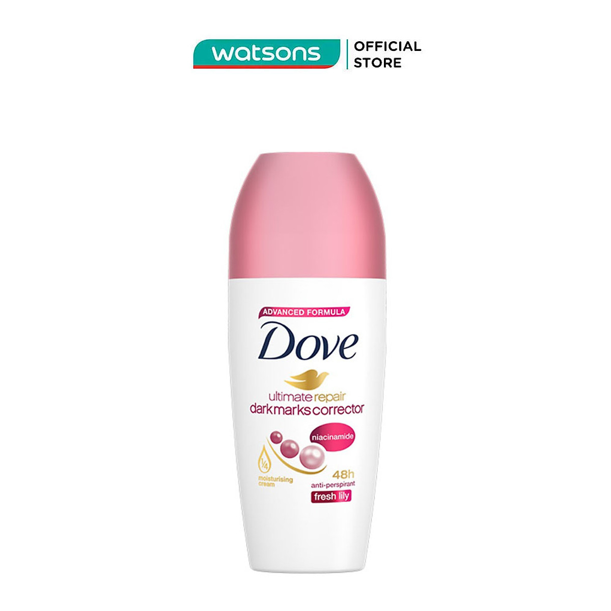 Lăn Khử Mùi Dove Chứa Niacinamide Giúp Sáng Da Mờ Thâm Hương Fresh Lily 40ml