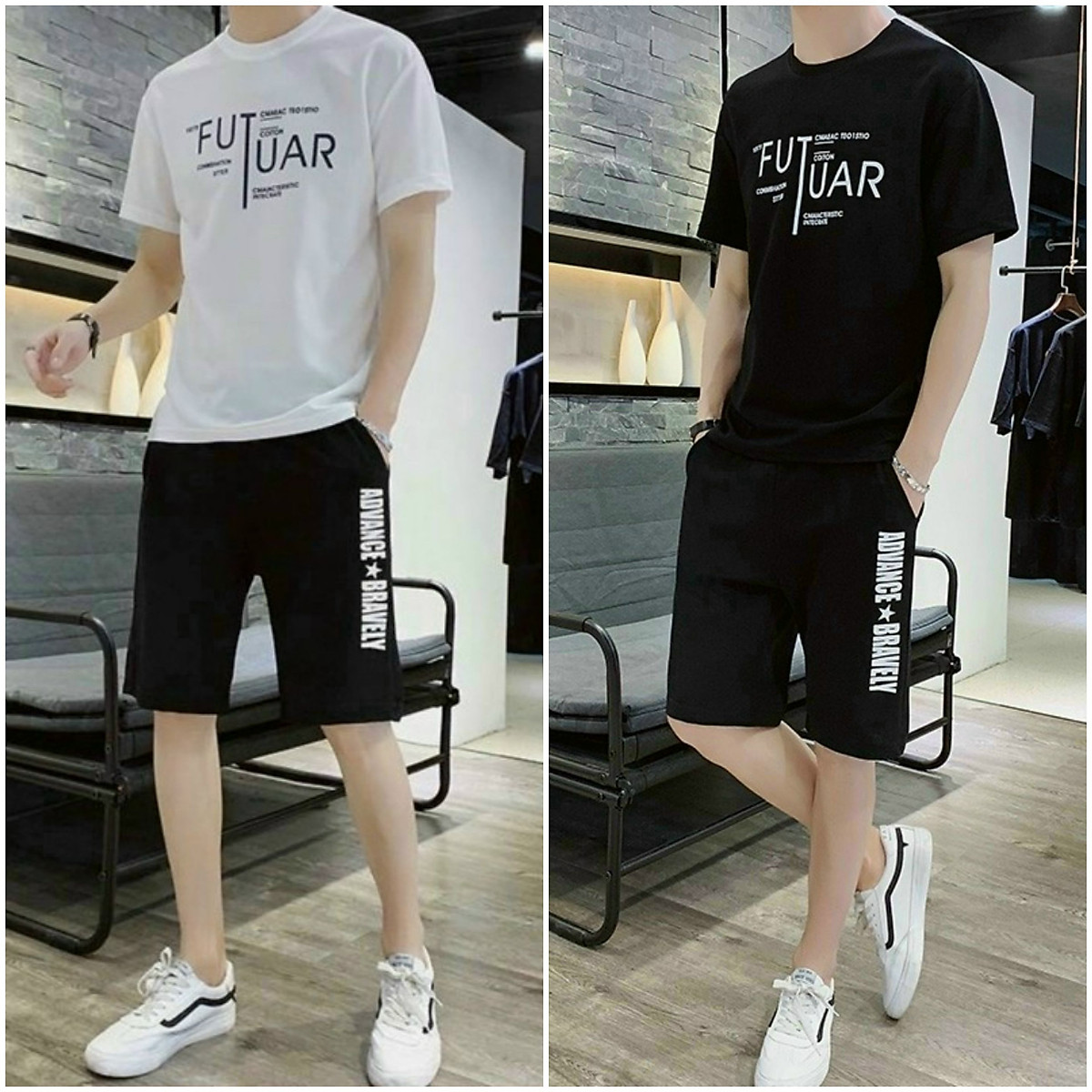 Mua Đồ Bộ Nam Quần Áo Thể Thao In Chữ Futuar (45-70Kg) Mùa Hè Chất Thun  Lanh Mặc Mát /Đồ Bộ Thể Thao Nam/Set Bộ Quần Áo Thể Thao Nam/Đồ Bộ Mặc