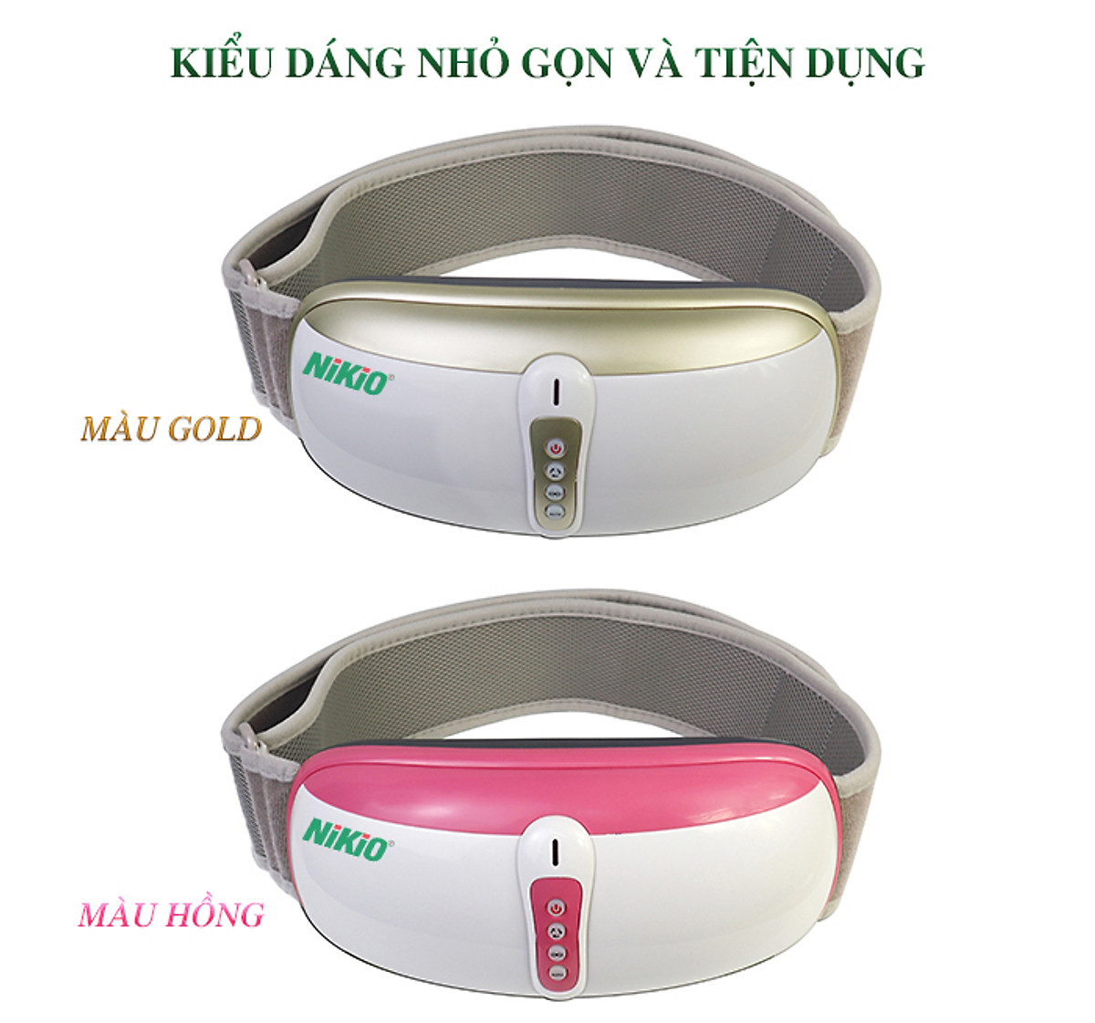 Đai (Máy) Massage Bụng Nikio NK-169AC - Công Nghệ Rung Lắc Kết Hợp Bi Độ Xoay 360 Dây Ấn Thế Hệ Mới, Mát Xa Thư Giãn, Làm Săn Chắc Cơ Bụng Nhanh - Vỏ Nhựa Bền Bĩ