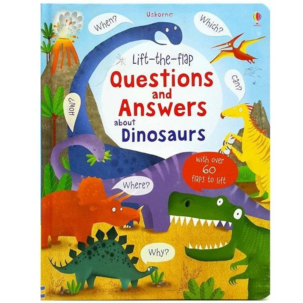 Sách tương tác tiếng Anh - Usborne Lift-the-flap Questions and Answers about Dinosaurs