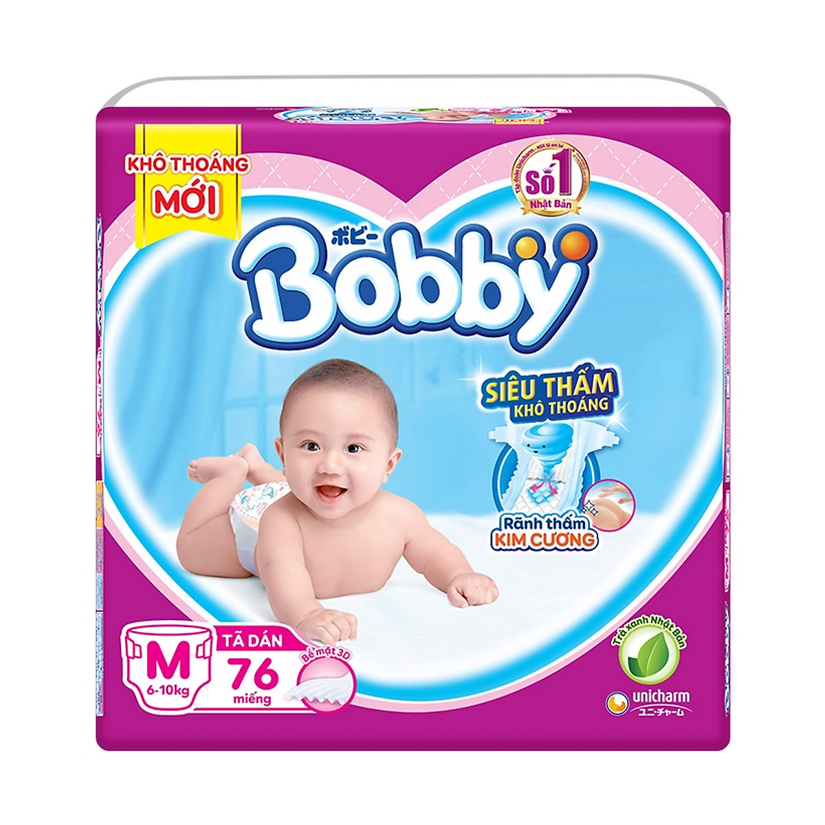 Tã dán Bobby Fresh Siêu Thấm - Khô Thoáng