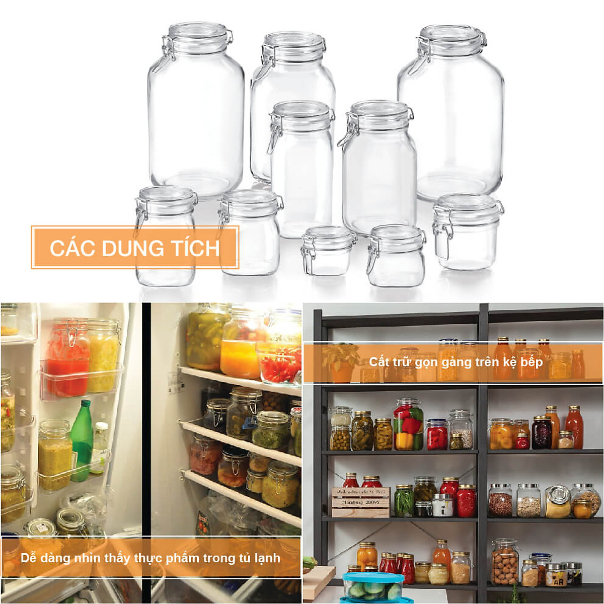 Hũ Thủy Tinh Nắp Cài Kín Hơi Fido Bormioli Rocco 149280M04321991 (750ml)