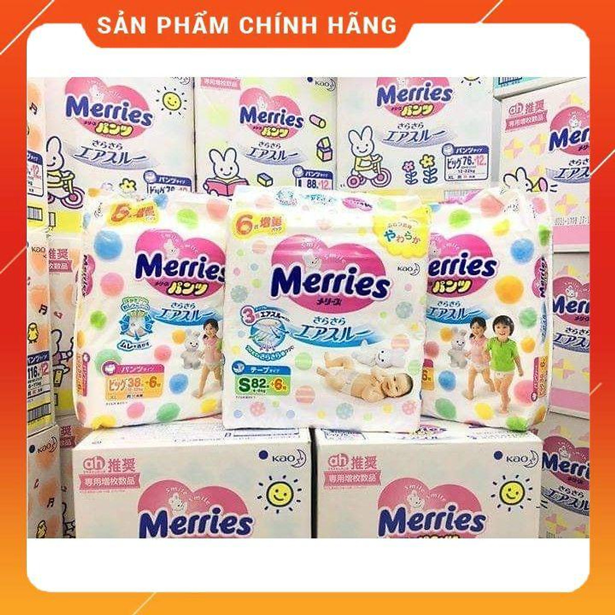 Tã Bỉm Merries Quần/Dán Nội Địa Nhật Chính Hãng Đủ Size NB96/S88/M68/M64/L58/L50/XL44/XXL28