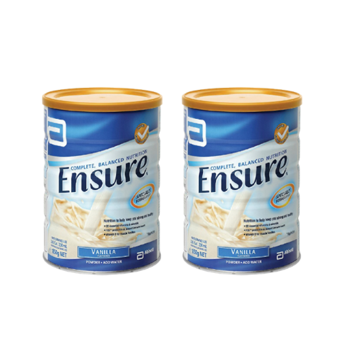 02 Hộp Sữa Bột Ensure Úc Vị Vani 850g