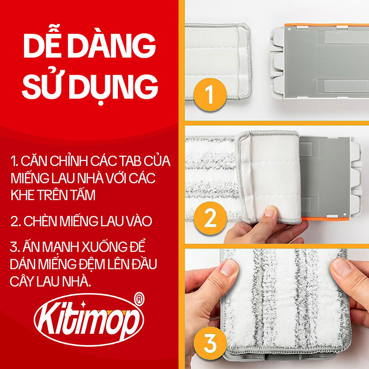 Bộ Cây Lau Nhà KITIMOP PRO MAX - Thùng Lau Nhà Tự Vắt Thông Minh, Chổi Lau Nhà Xoay 360 Độ, Lau Sàn Làm Sạch