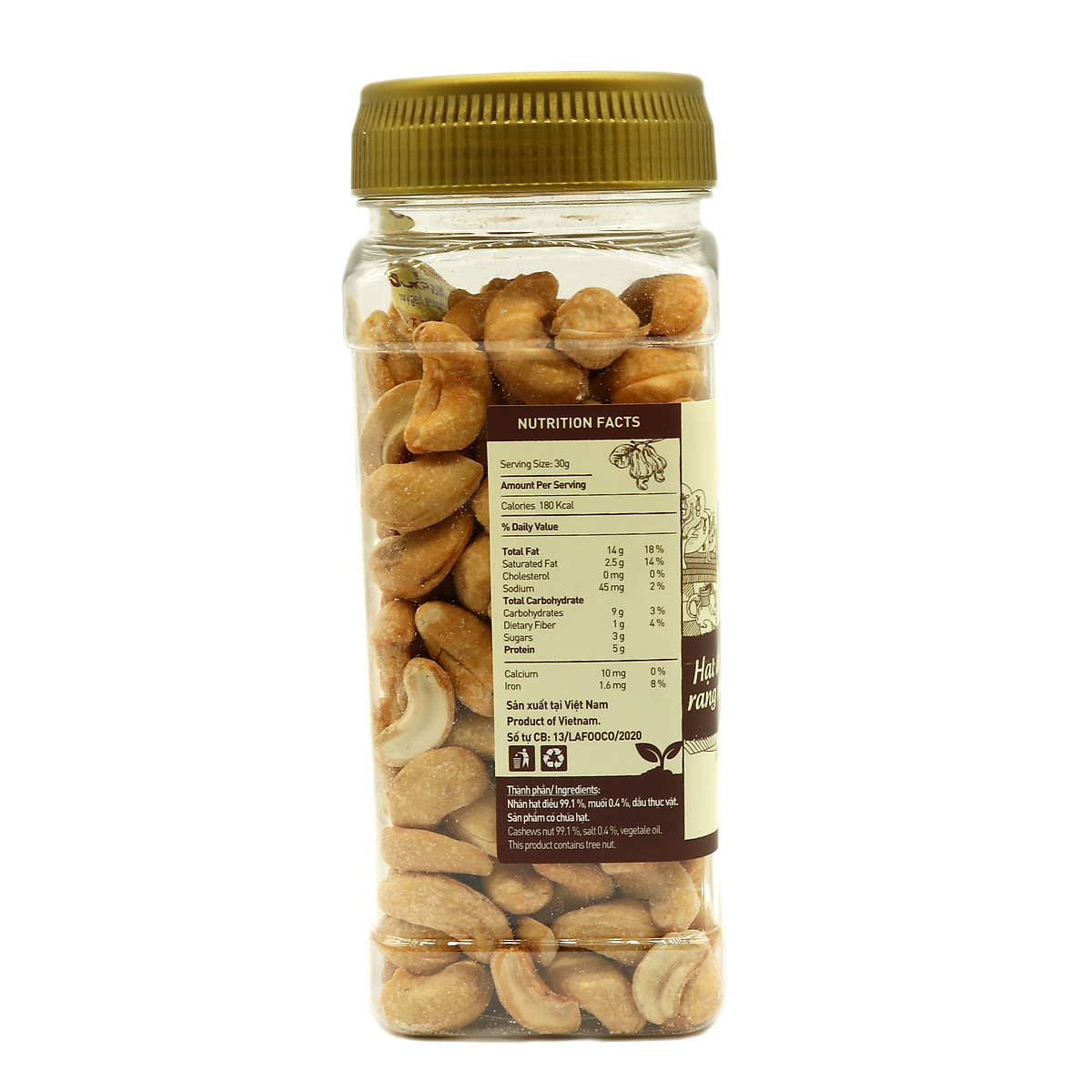 Hạt Điều Rang Muối Lafooco 270g - Hạt, củ, quả khô
