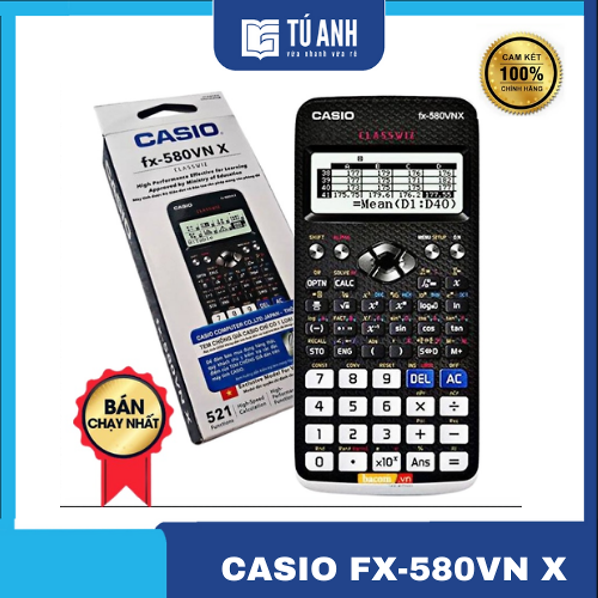 Máy Tính Casio FX 580 VN X (Lựa Chọn Màu Sắc) Máy tính bỏ túi