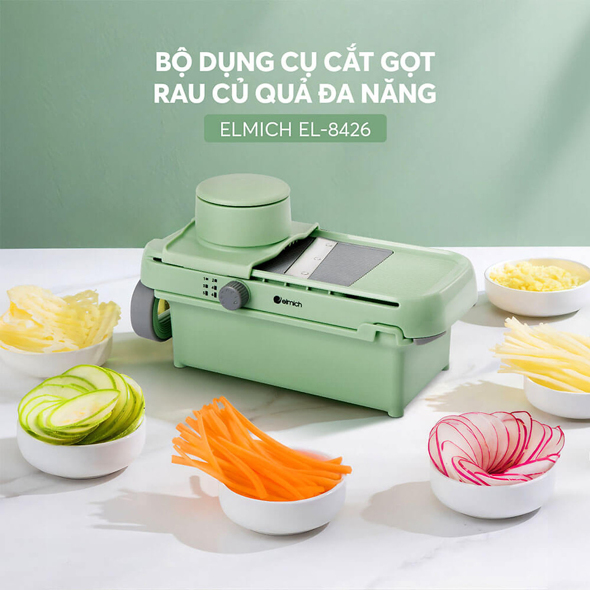 Bộ dụng cụ cắt gọt rau củ quả đa năng Elmich EL8426 - Hàng Chính Hãng