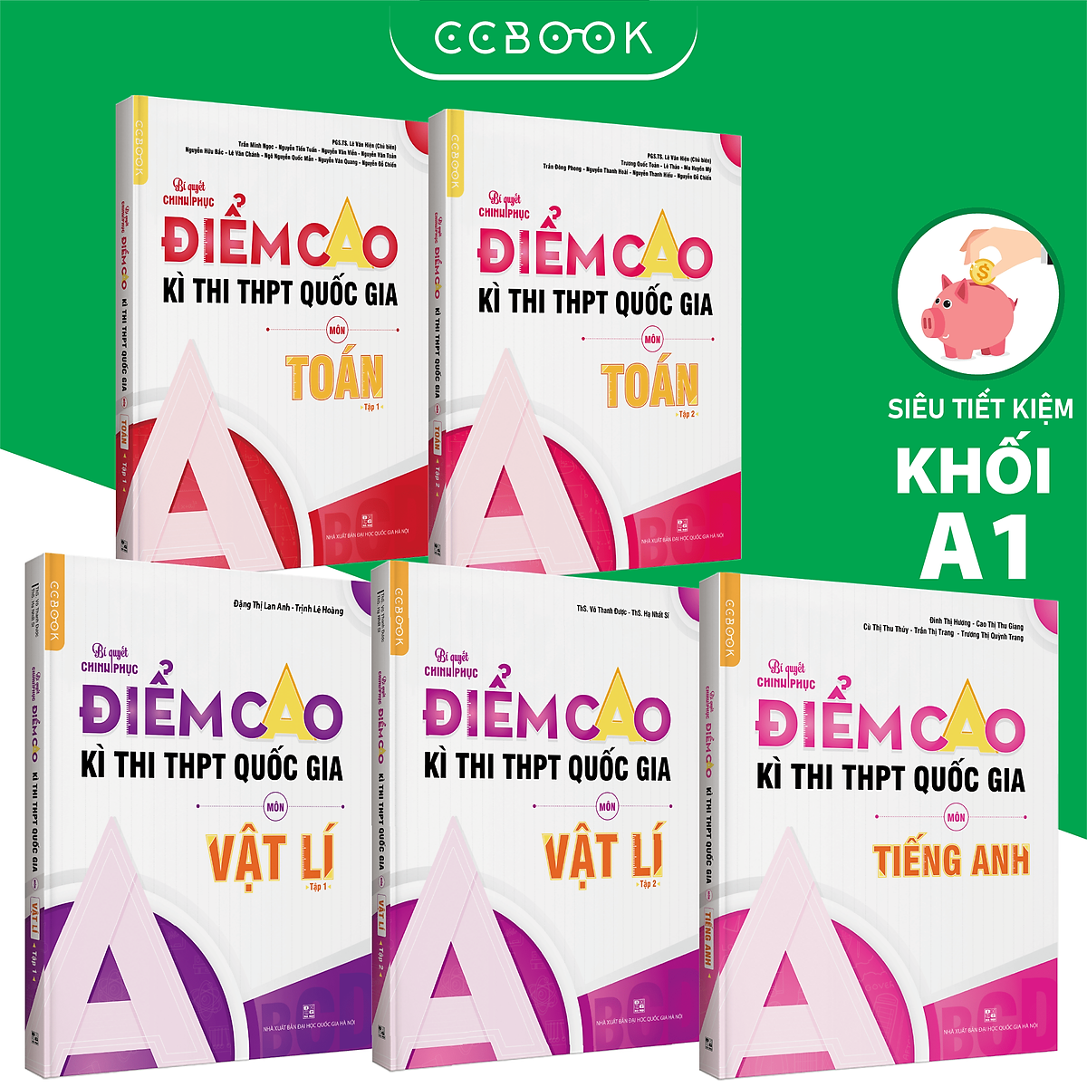 Sách – Combo lớp 12 khối A1 Bí quyết chinh phục điểm cao kì thi THPT quốc gia – Toán Lí Anh (5 cuốn) – Chính hãng Ccbook