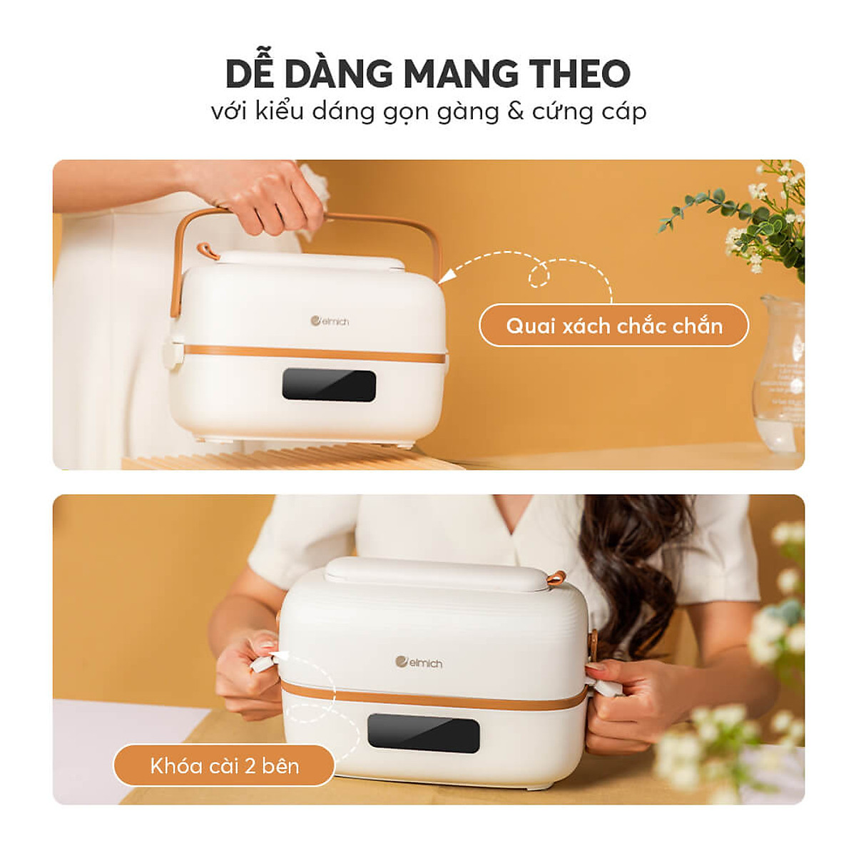 Hộp cơm cắm điện Elmich 1.2L ELE-8514 - Hàng chính hãng