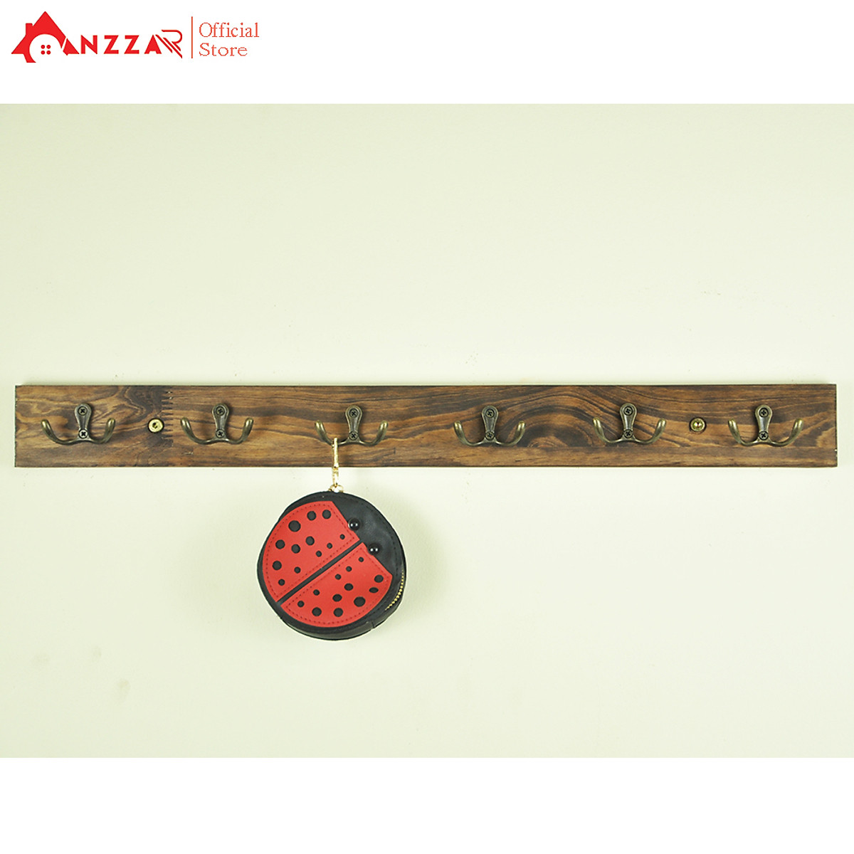 Móc gỗ màu nâu rustic treo quần áo gắn tường, kệ treo đồ trang trí Anzzar, decor phòng ngủ,móc treo quần áo, phụ kiện, giá gỗ treo quần áo-02