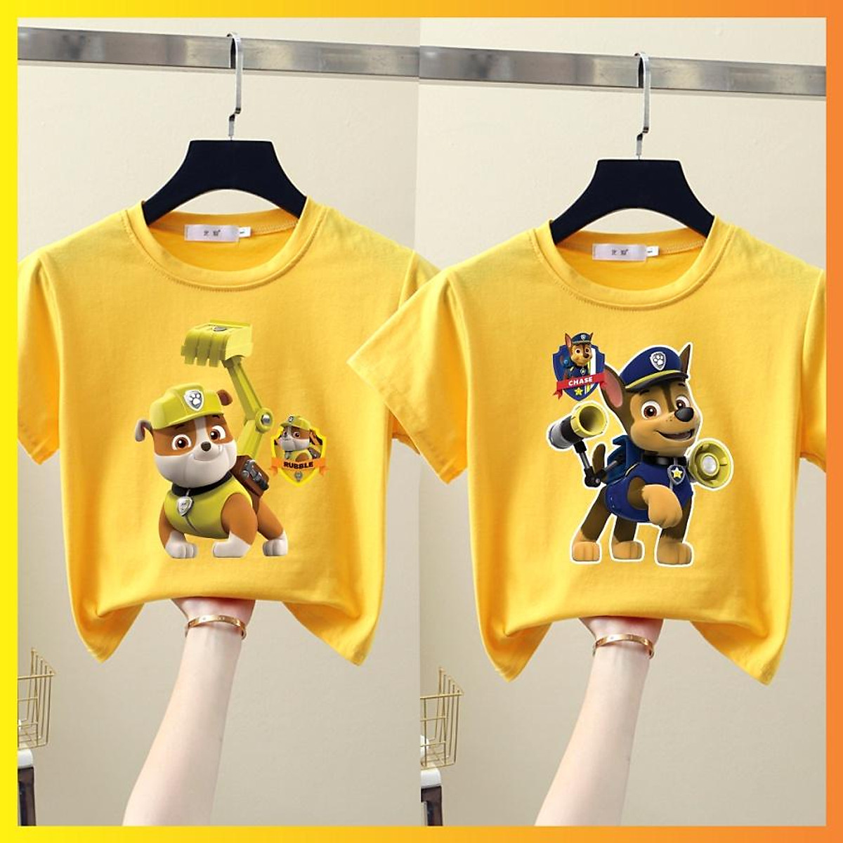 Áo Thun Đội Chó Cứu Hộ Paw Patrol Màu Vàng Cho Bé Trai Bé Gái Áo Thun Đội Chó Cứu Hộ Paw Patrol Màu Vàng Cho Bé Trai Bé Gái