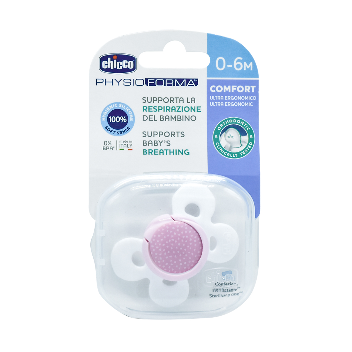 Ty ngậm silicone Chicco Physio Comfort