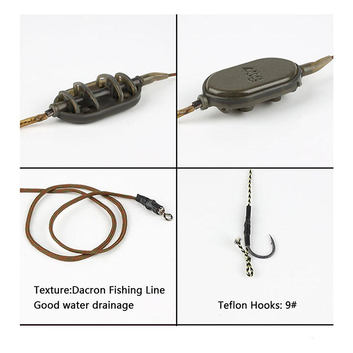 Carp Fishing Hair Rig Braided Wire Hook Group Cage - Phụ kiện thể thao, dã ngoại Carp Fishing Hair Rig Braided Wire Hook Group Cage - Phụ kiện thể thao, dã ngoại
