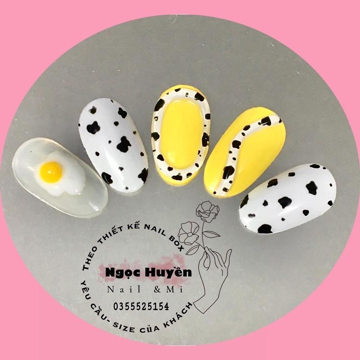 Mua nailbox thiết kế /móng giả - mẫu nail Hàn trứng cút tại NailboxNH