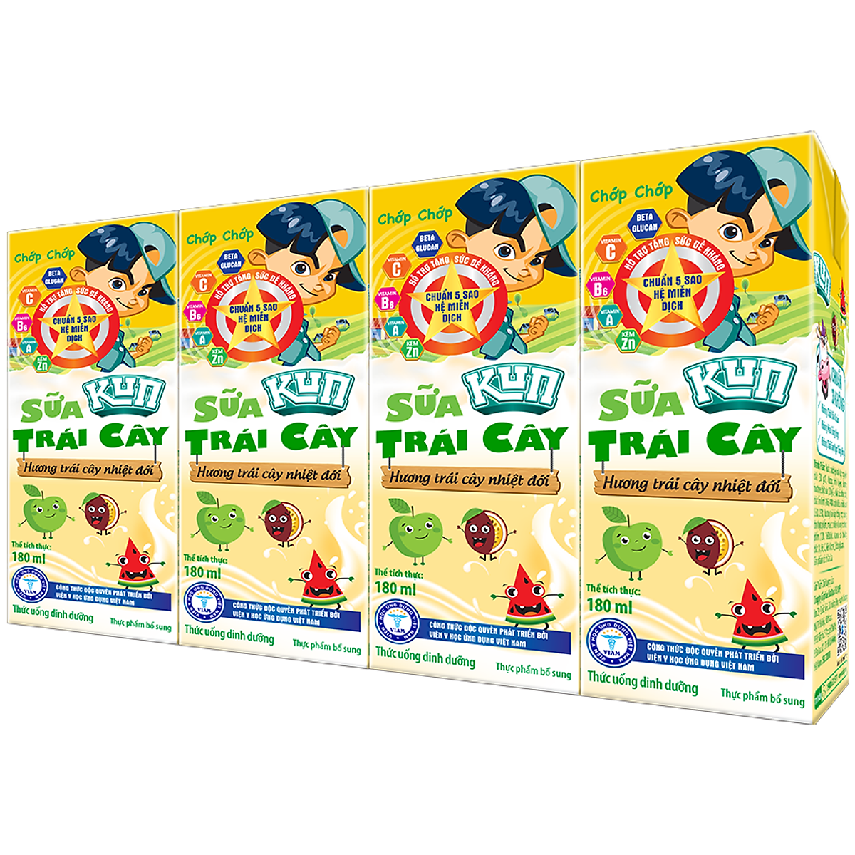 Thùng 48 Hộp Sữa Trái Cây Hương Trái Cây KUN 180ml/hộp(thẻ cào)