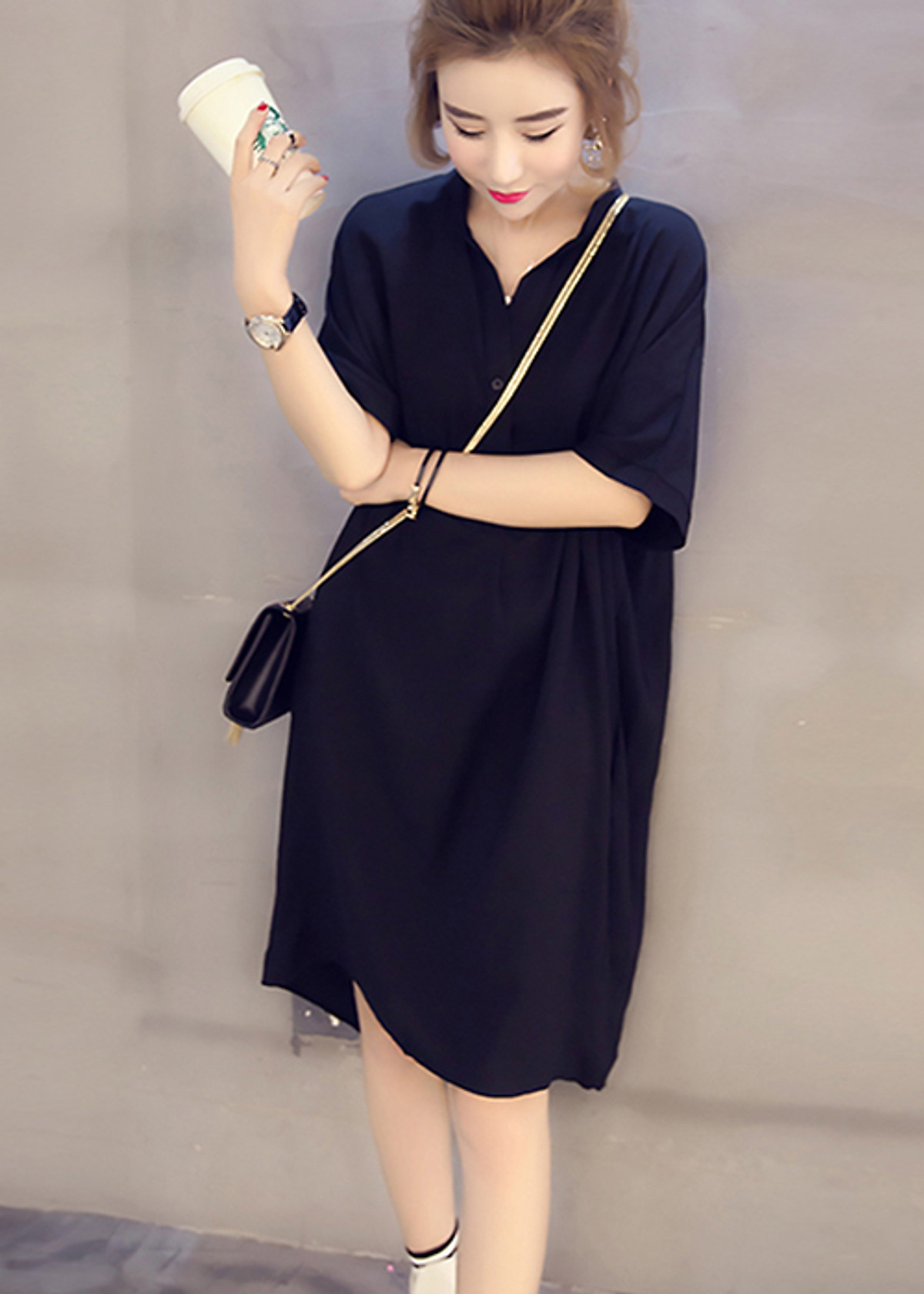 Đầm Suông Công Sở Nữ Đẹp ALICE Thiết Kế Cổ Sơ Mi Chân Váy Phối Dập Ly Sang  Trọng Thanh Lịch V691  Freeship Alice Official Store  VTC Pay
