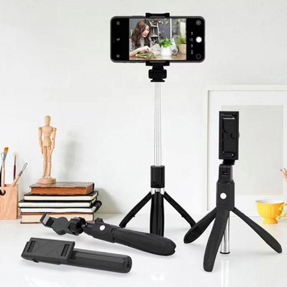 Gậy Chụp Ảnh Tự Sướng Bluetooth 3 Chân Đa Năng - Chụp Hình Selfie (Tripod  K07)