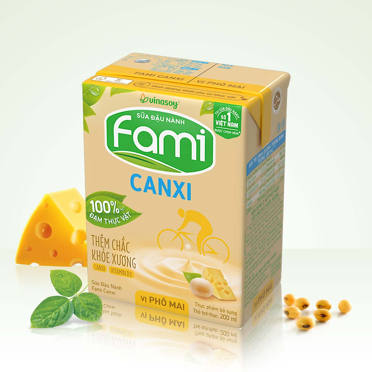 Thùng Sữa đậu nành Fami Canxi vị Phô Mai ( 200ml x 36 Hộp )