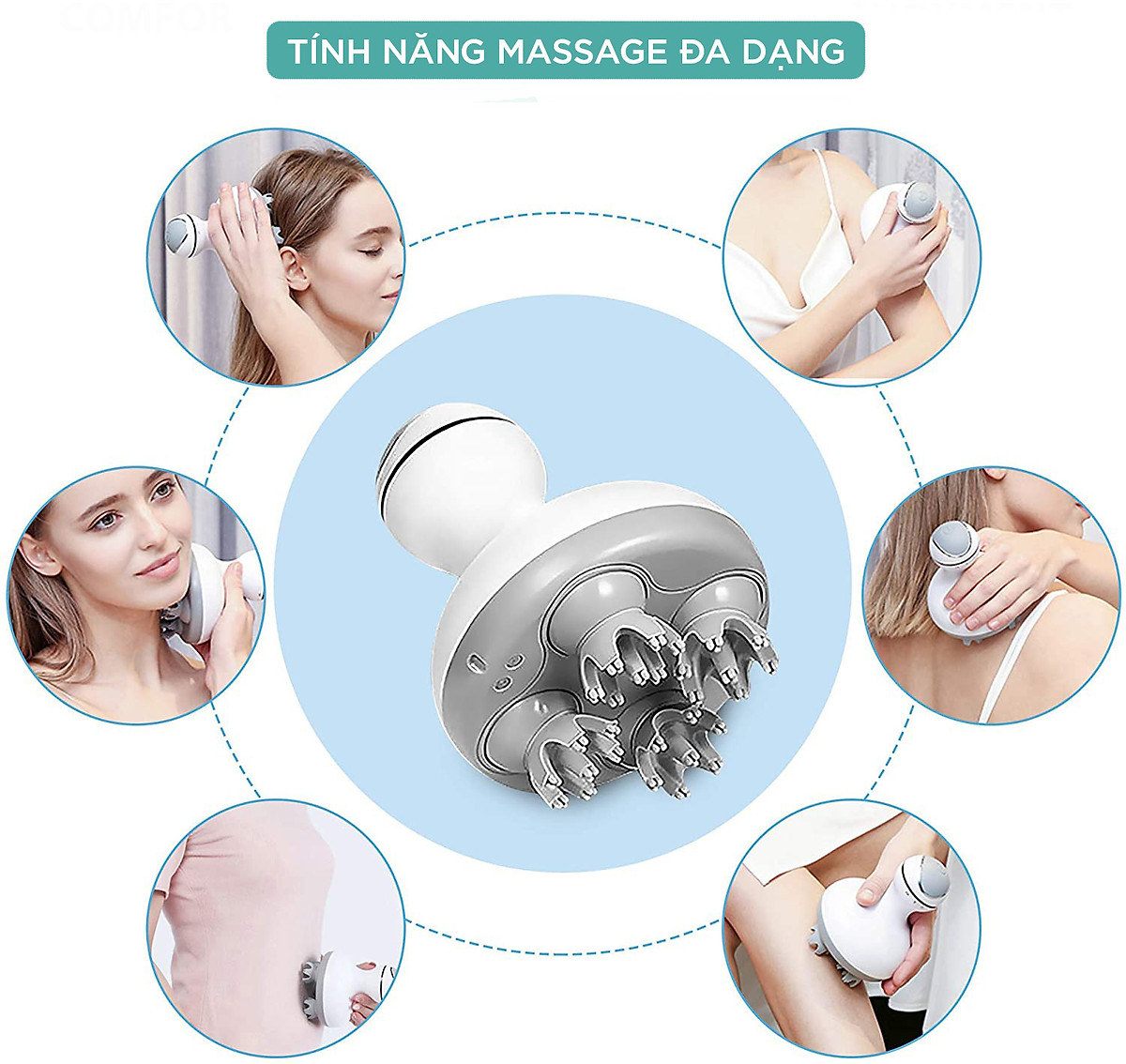 Máy Massage Cầm Tay Cao Cấp KINGTECH ST-701 - Chuyên Mát xa Đầu, Cổ, Mặt - Không Dây, Kèm Đế Sạc Di Động - Giúp Thư Giãn, Giảm Căng Thẳng - Quà Tặng Tuyệt Vời Cho Người Thân