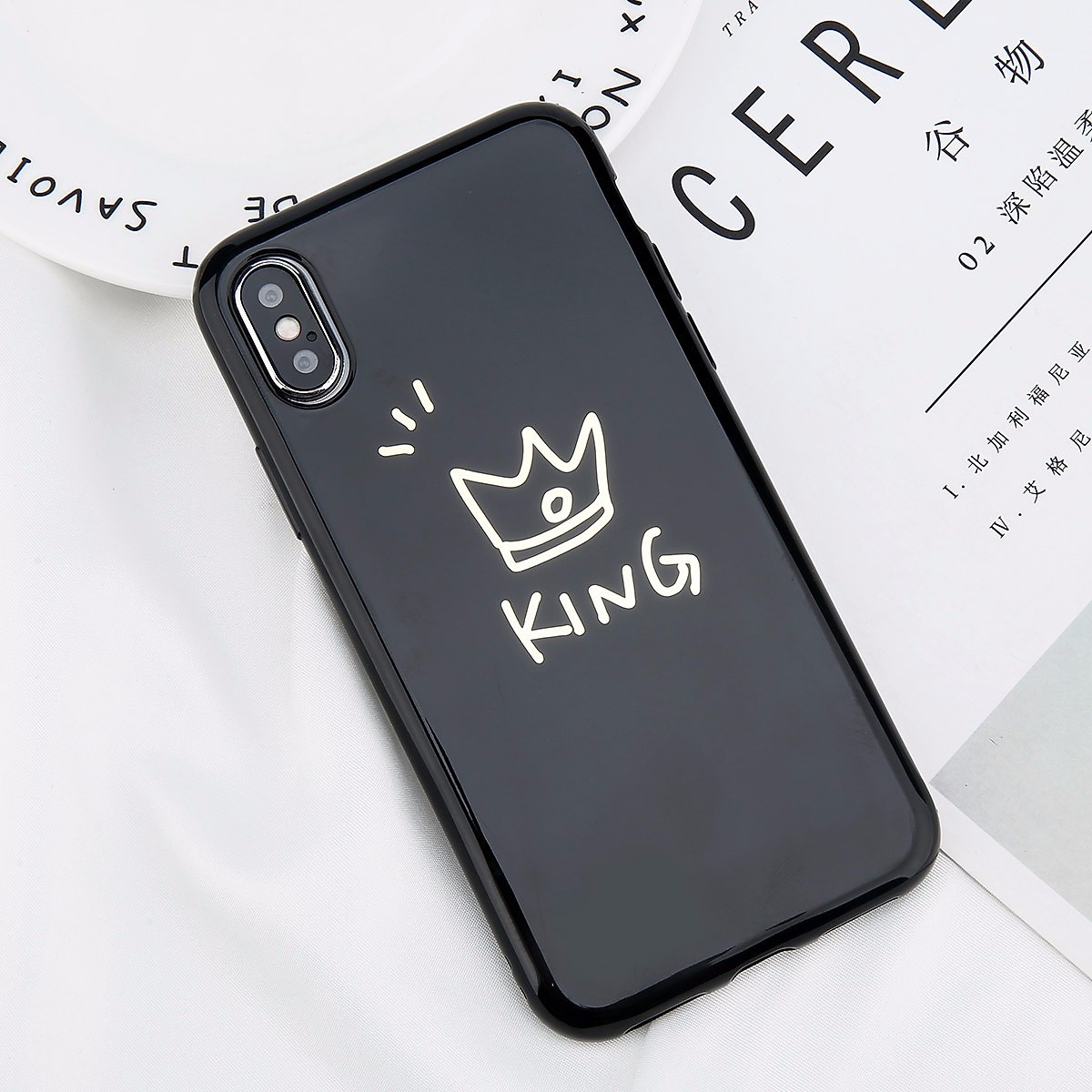 Mua Glossy Crown Phone Case For iPhone 6 6s Plus Letter KING QUEEN Back Cover Soft TPU Cases For iPhone X 8 7 6S Plus Mua Glossy Crown Phone Case For iPhone 6 6s Plus Letter KING QUEEN Back Cover Soft TPU Cases For iPhone X 8 7 6S Plus