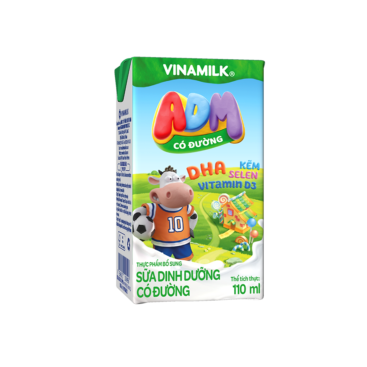 Sữa dinh dưỡng Vinamilk ADM Có Đường - Thùng 48 hộp 110ml