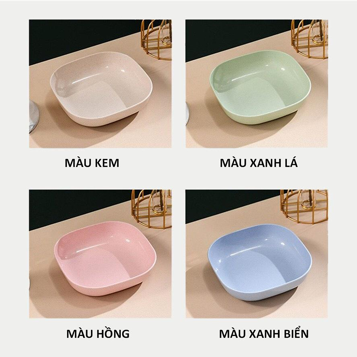 Set 4 cái dĩa nhựa lúa mạch màu xinh xắn (giao 4 màu ngẫu nhiên)