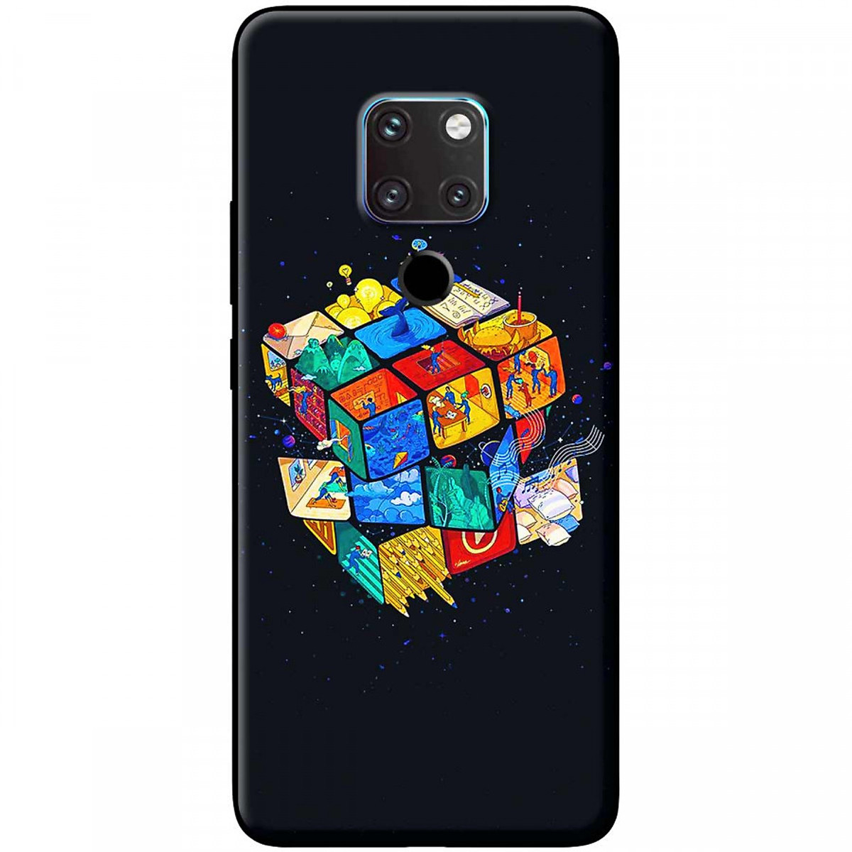 Ốp lưng dành cho điện thoại Huawei Mate 20 Mẫu Rubik