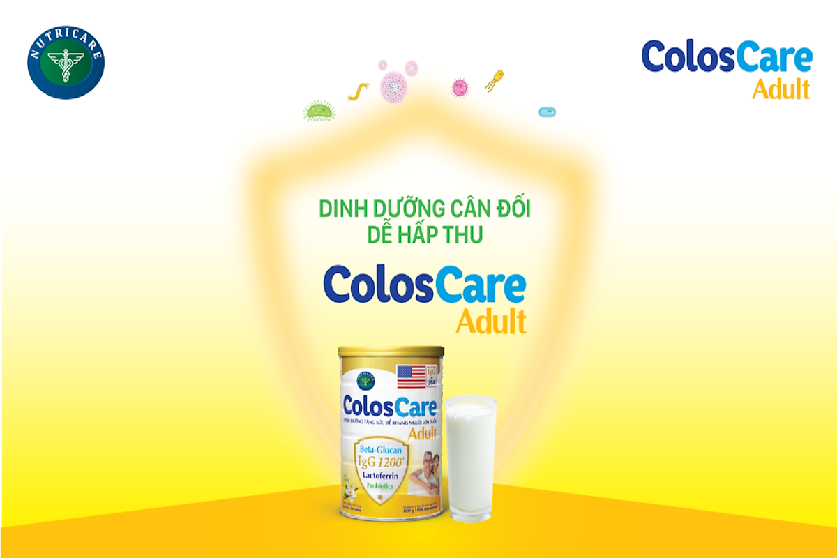 Sữa bột Colos Care Adult 800g - Dinh dưỡng tăng sức đề kháng người lớn tuổi