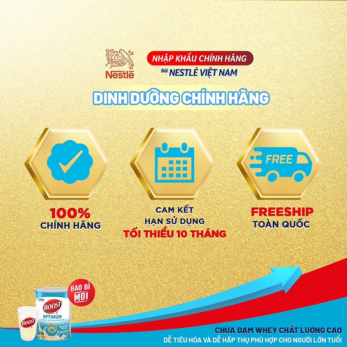 Sản phẩm dinh dưỡng y học Nestlé Boost Optimum bổ sung dinh dưỡng cho người lớn 400g