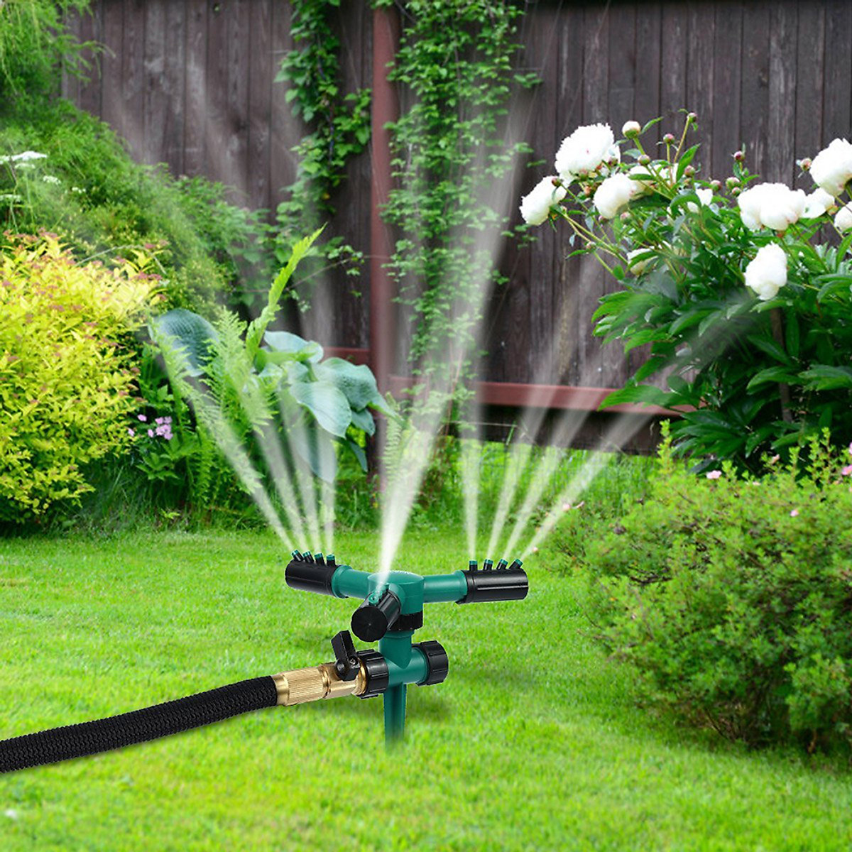 Rotating 360 Degree Sprinkler Garden Lawn Grass Watering System Water Hose Spray 