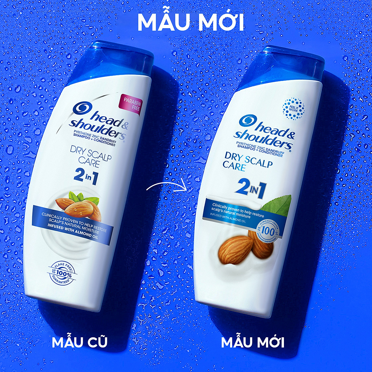 Dầu Gội Và Xả Head & Shoulders Dry Scalp Care 2in1 With Almond Oil Với Dầu Hạnh Nhân 400ml