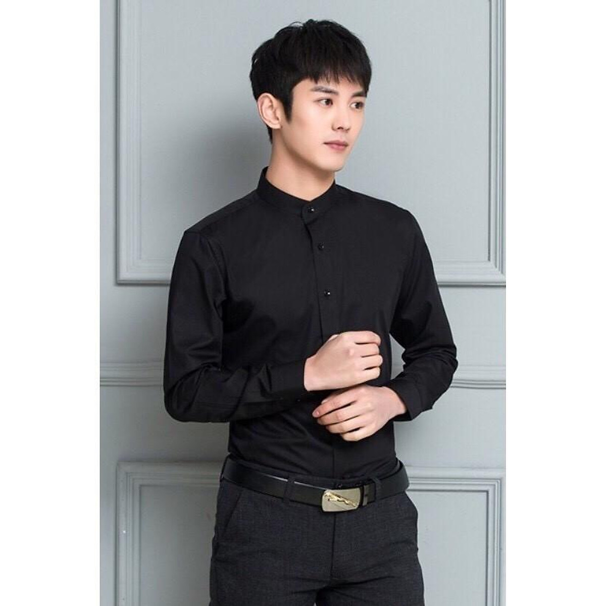 Mua Áo sơ mi nam cổ tàu dài tay kojiba SMCT01_ - Màu Đen,size M tại Shop Thời Trang Kent Mua Áo Sơ Mi Nam Cổ Tàu Dài Tay Kojiba Smct01_ - Màu Đen,Size M Tại Shop Thời Trang Kent