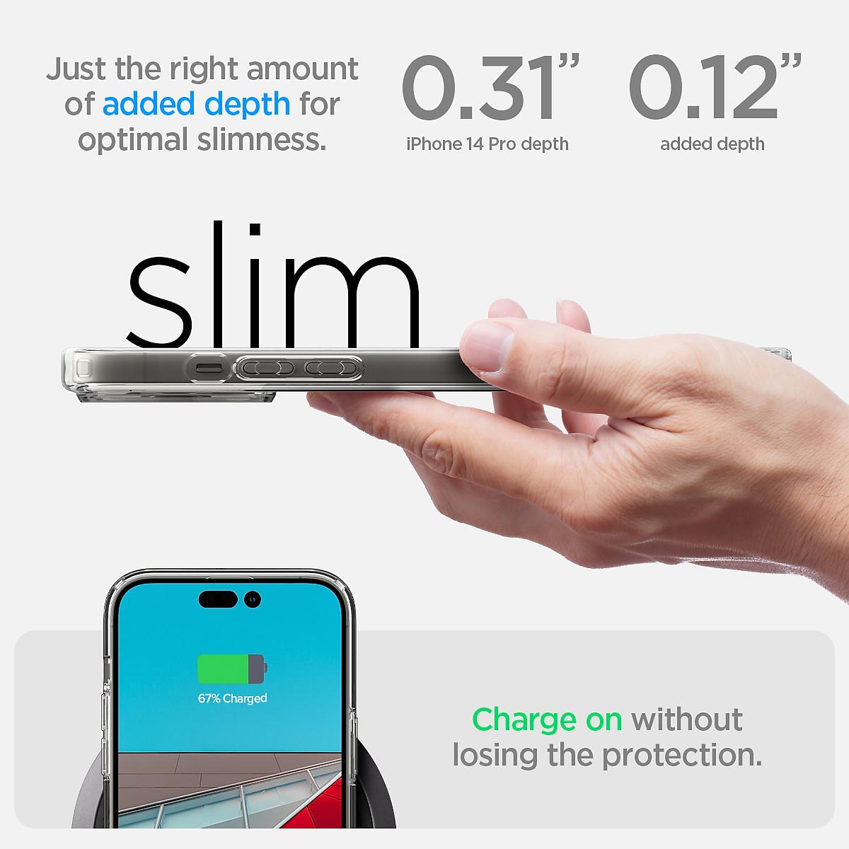 Ốp Lưng dành cho iPhone 14 Pro Max/ 14 Pro Spigen Ultra Hybrid Crystal Clear Case - Hàng Chính Hãng