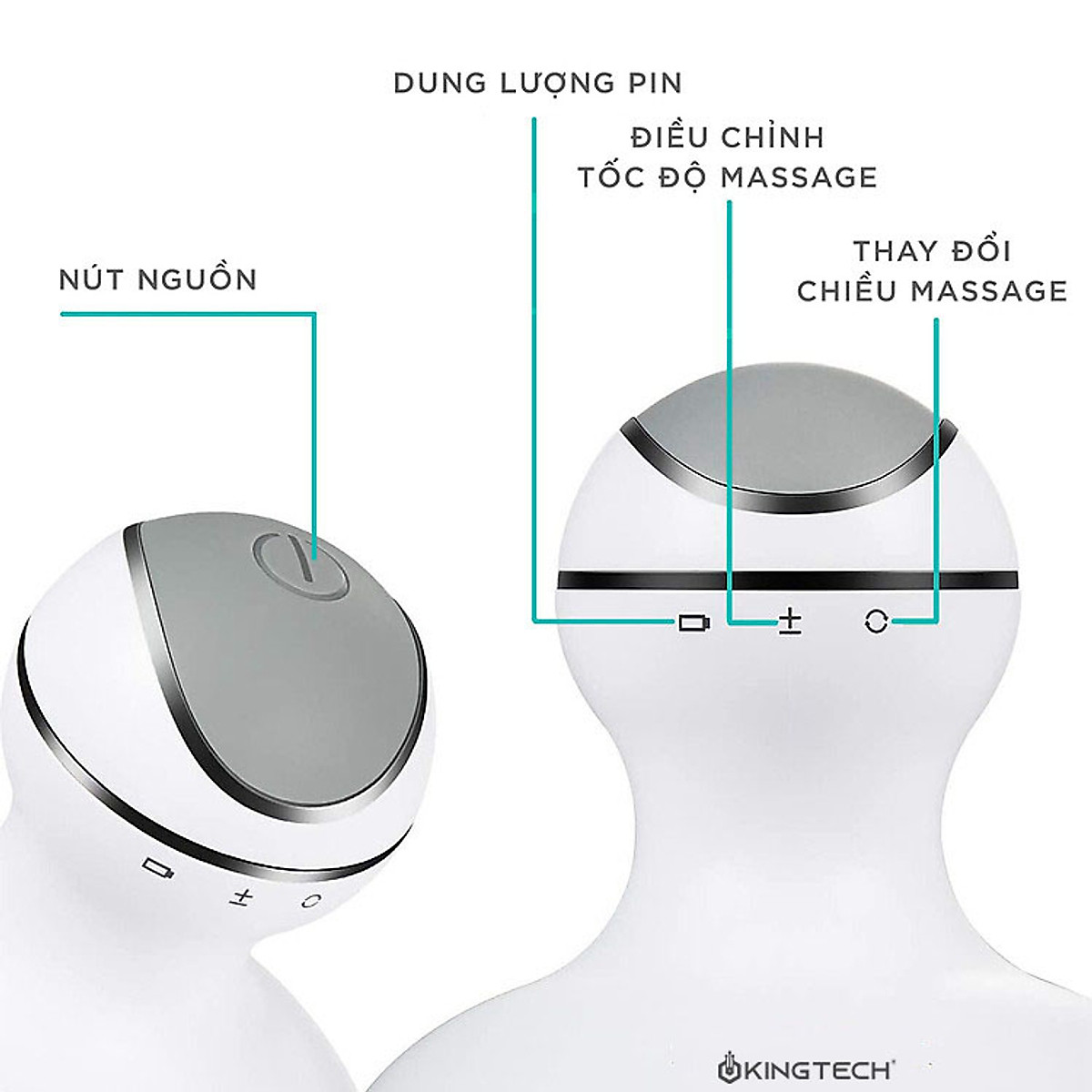Máy Massage Cầm Tay Cao Cấp KINGTECH ST-701 - Chuyên Mát xa Đầu, Cổ, Mặt - Không Dây, Kèm Đế Sạc Di Động - Giúp Thư Giãn, Giảm Căng Thẳng - Quà Tặng Tuyệt Vời Cho Người Thân