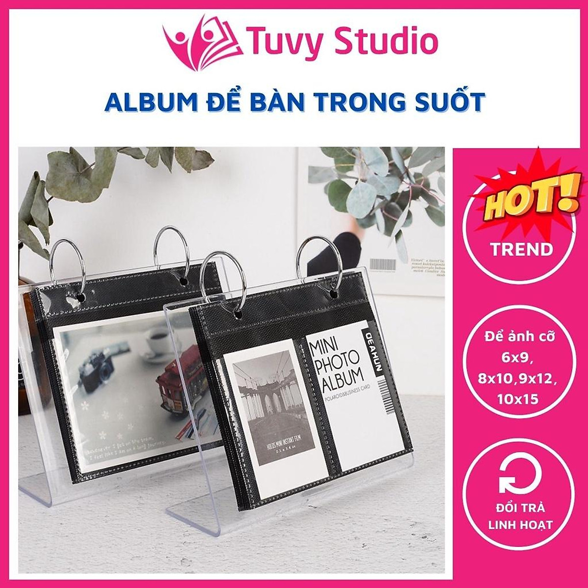 Mua Album Ảnh Để Bàn Bằng Nhựa Acrylic Trong Suốt Sang Trọng Đựng Ảnh 6X9,  8X10, 9X12, 10X15 Để Bàn Làm Việc, Trang Trí Nhà - Để Ảnh 6X9 - Ruột Trong