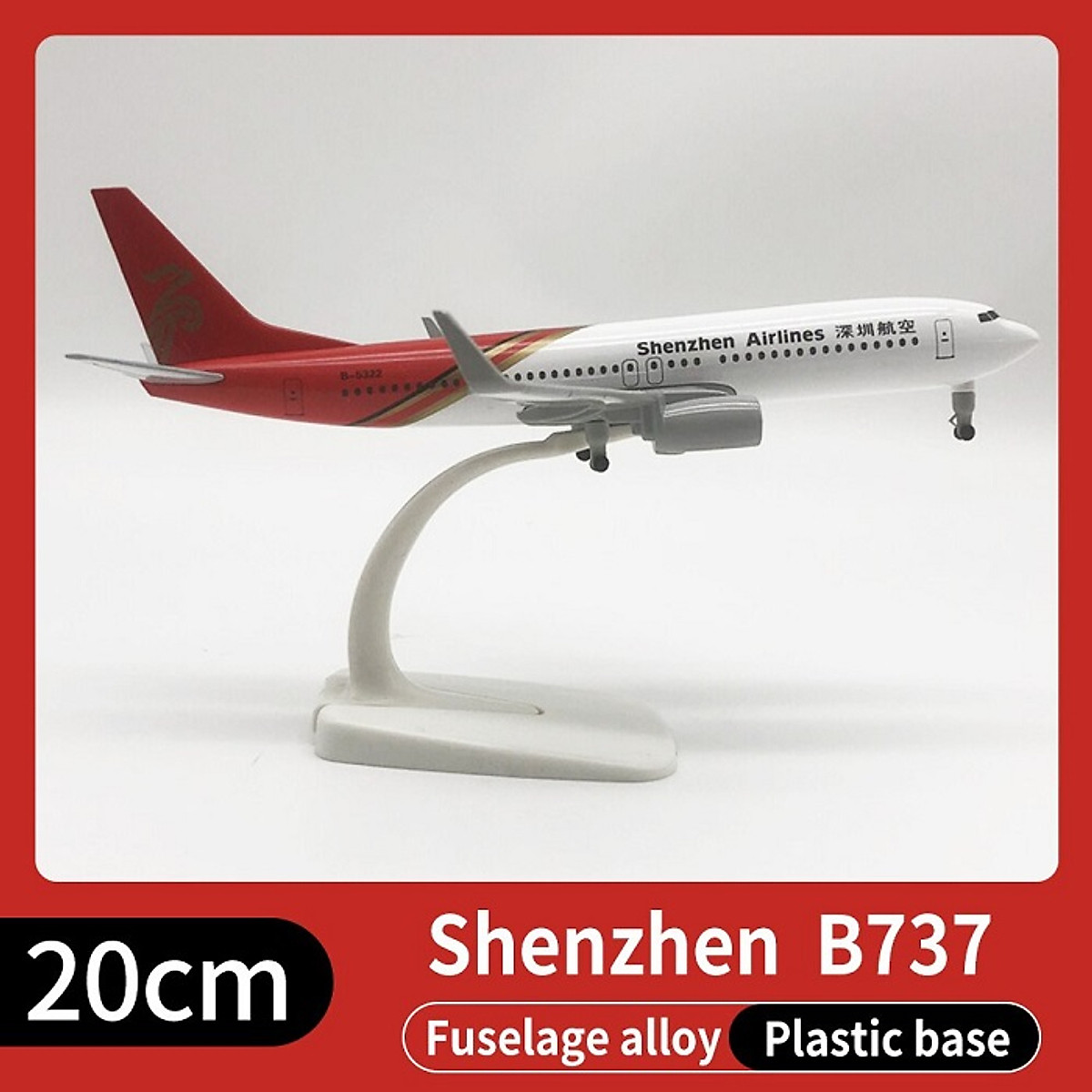 Mô hình máy bay SHENZHEN Airlines B737 20cm có bánh xe - Xe mô hình