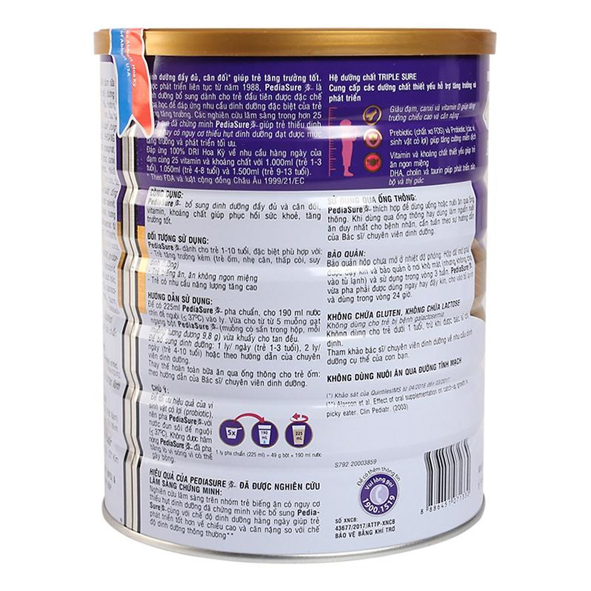 Combo 4 Sữa Bột Abbott Pediasure 1,6kg cho trẻ 1-10 tuổi