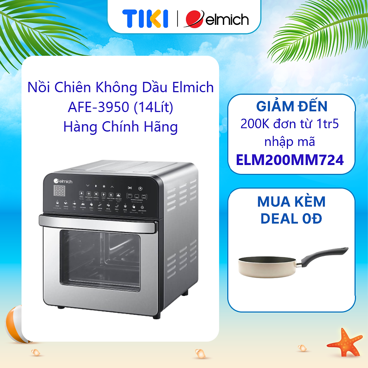 Nồi Chiên Không Dầu Elmich AFE-3950 (14Lít) - Hàng Chính Hãng
