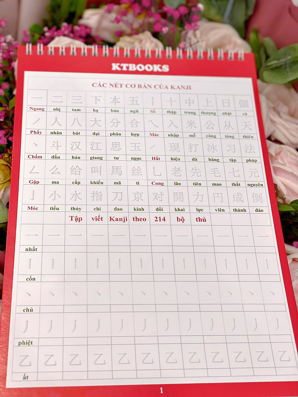 Bộ 2 Vở Tập viết khắc chìm 1945 chữ hán phồn thể Tiếng Trung, chữ Kanji tiếng Nhật, luyện viết 214 bộ thủ chữ Hán, rèn chữ đẹp Tập 1+Tập 2
